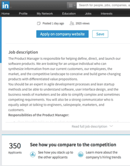 product management job linkedin